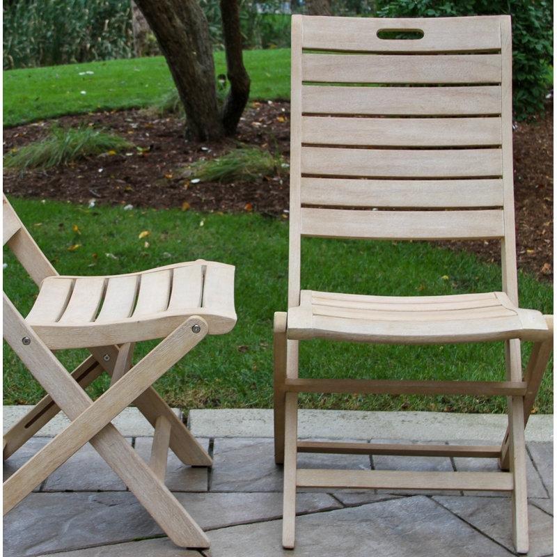 Eskitme Bej Masif Okaliptüs Ahşap Katlanabilir Bistro Masa Takımı - 77 cm - 338546