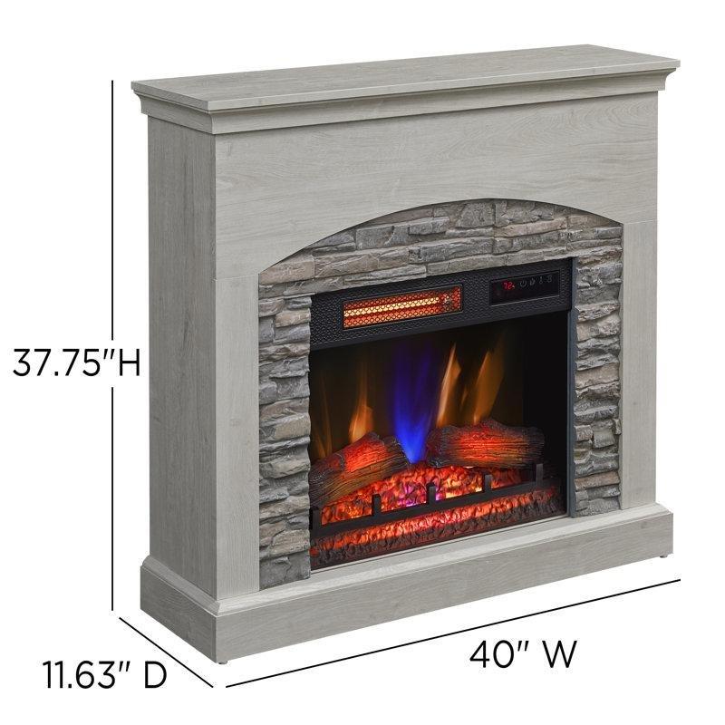 Fairfax Meşe Ahşap Uzaktan Kumandalı 3D Alev Efektli Elektrikli Şömine - 102x96 cm - 339832