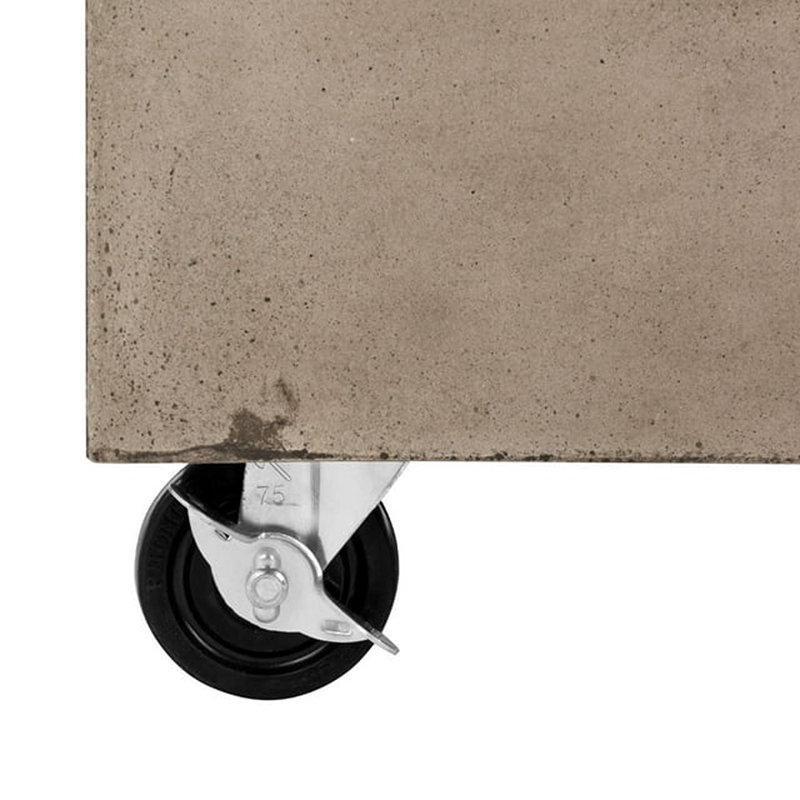 Gri Beton Tekerlekli Kare Orta Sehpa - 81x81 cm - 336503