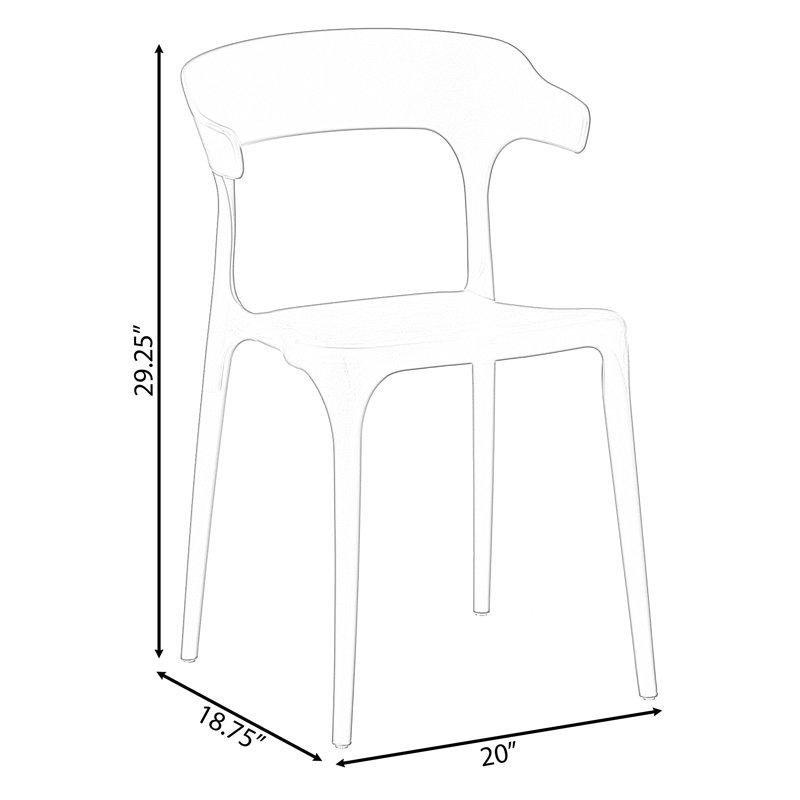 Gri İstiflenebilir Kanat Sırt Tasarımlı Plastik Sandalye - 75 cm - 336246