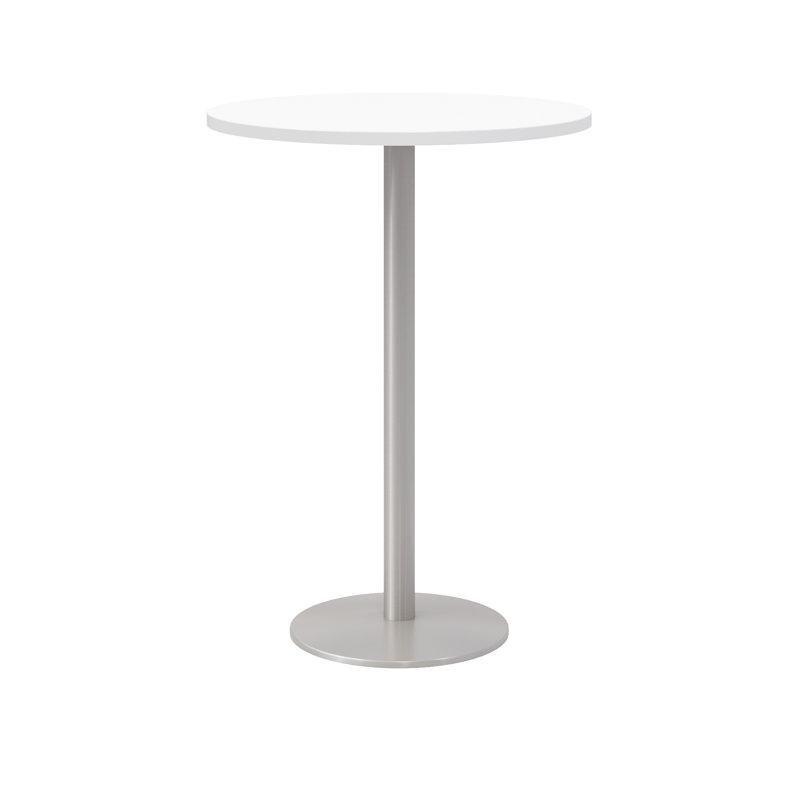 Gümüş Rengi Tek Ayaklı Ahşap Yuvarlak Bistro Masa - 77x107 cm - 337959