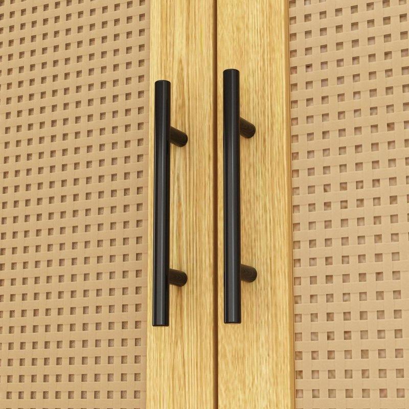 Kahverengi Çam ve MDF Çekmeceli Askılıklı Çift Kapılı Gardırop - 80x50x181 cm - 337227