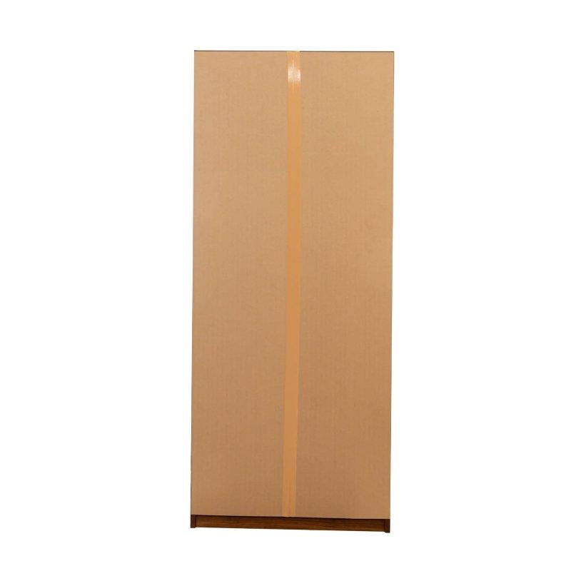 Kahverengi MDF 3 Raflı Çift Kapılı Gardırop - 76x41x181 cm - 337653