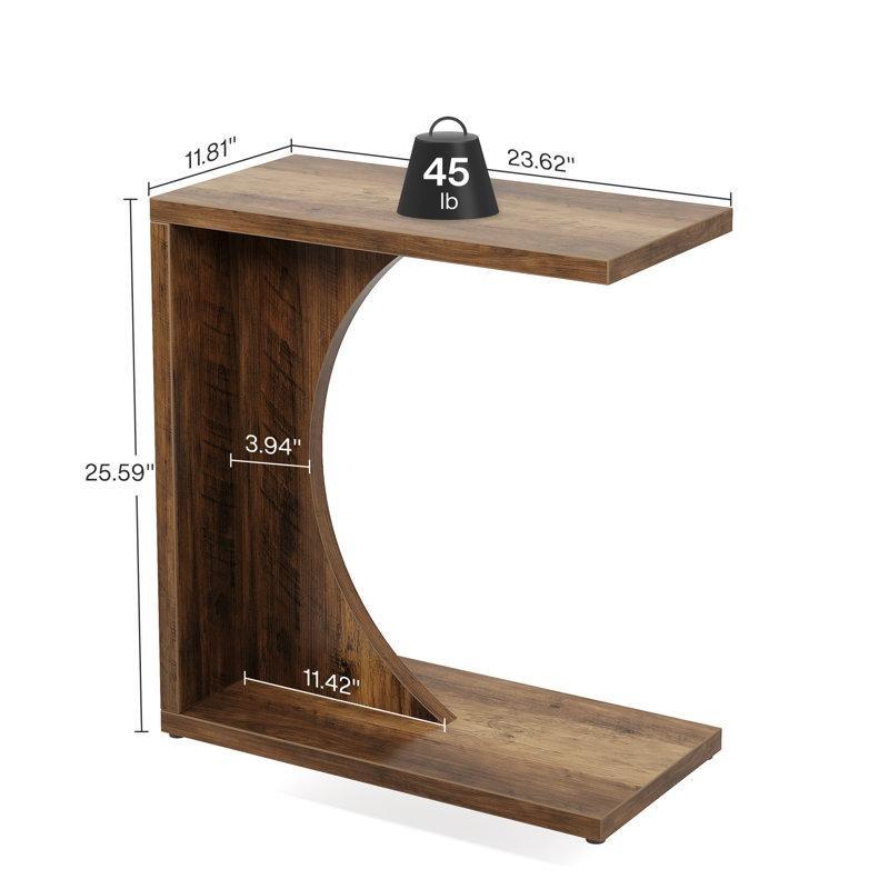 Kahverengi MDF C Şekilli Ayarlanabilir Ayaklı Laptop Sehpası - 60x30 cm - 335642