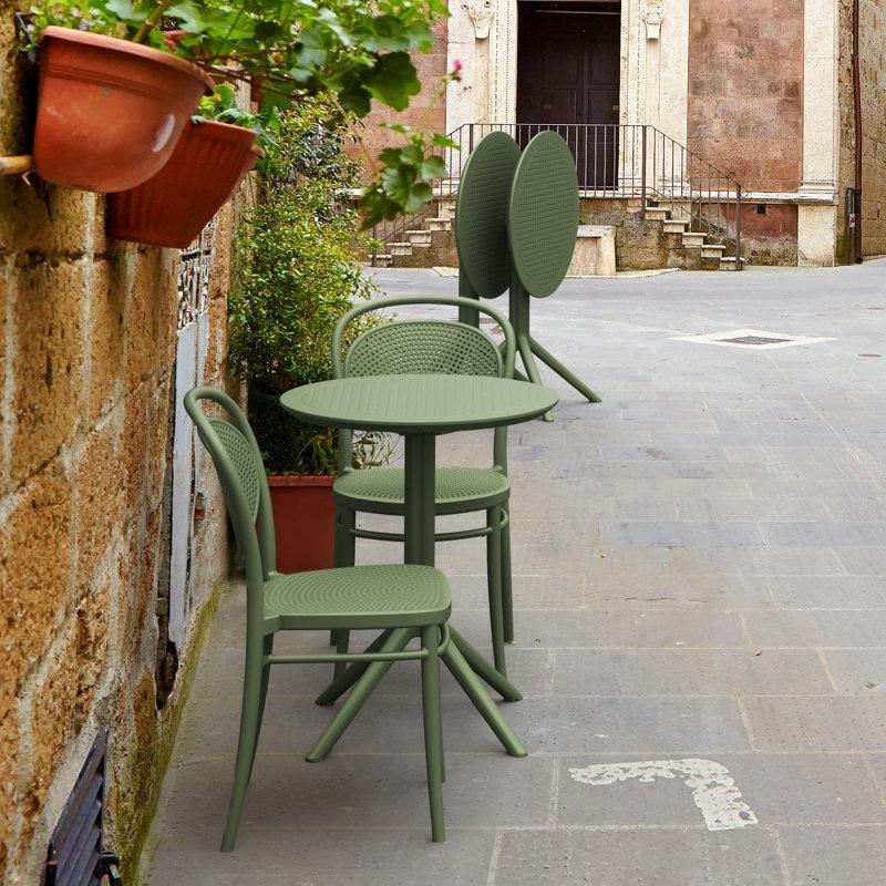 Katlanır ve İstiflenebilir Yuvarlak Reçine Bistro Seti - 60 cm - 338890