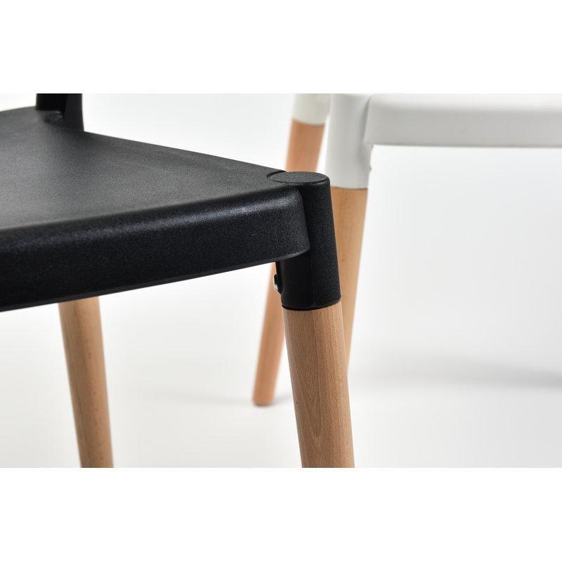 Kayın Ağacı Ayaklı İstiflenebilir Çıtalı Sırt Plastik Sandalye 2li Set - 335866