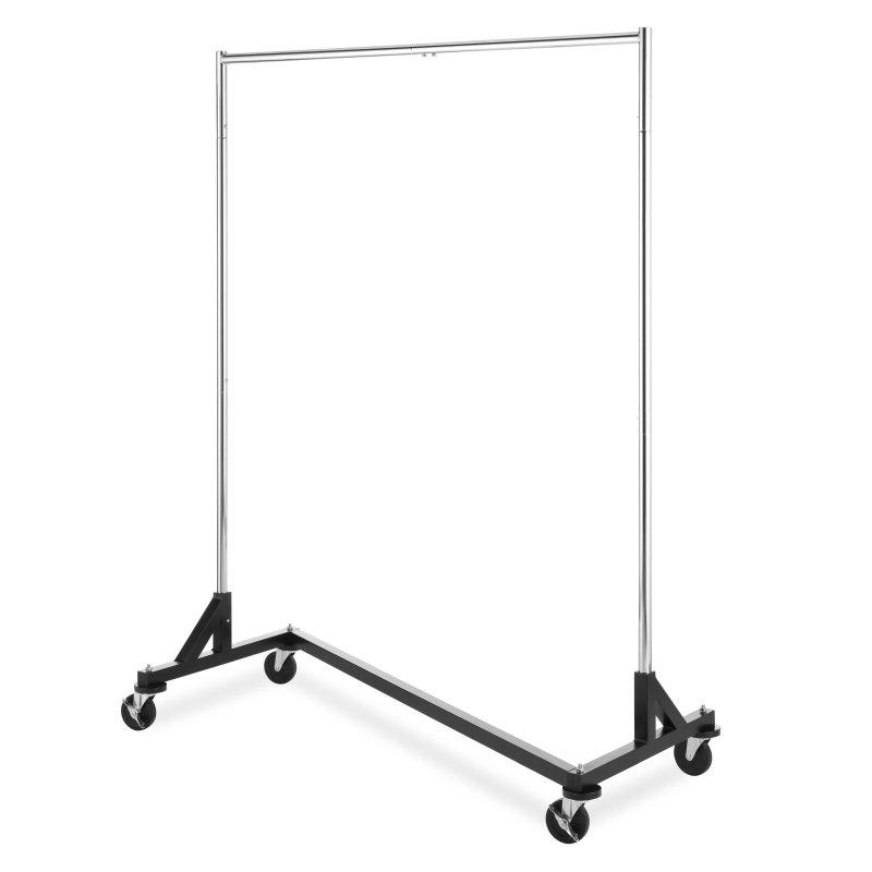 Krom Metal Tekerlekli Ayaklı Askılık - 155x69x190 cm - 337493
