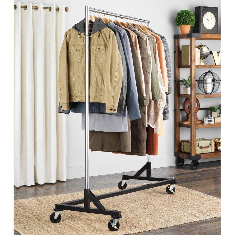 Krom Metal Tekerlekli Ayaklı Askılık - 155x69x190 cm - 337493 Krom Metal Tekerlekli Ayaklı Askılık - 155x69x190 cm - 337493