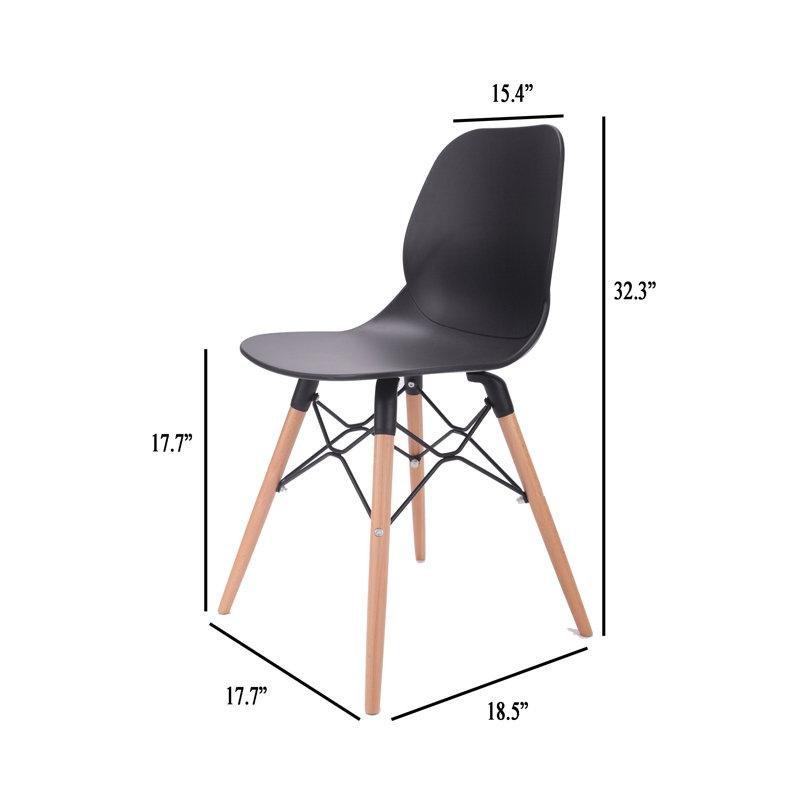 Masif Ahşap Ayaklı 2li Set Plastik Sandalye - 335877
