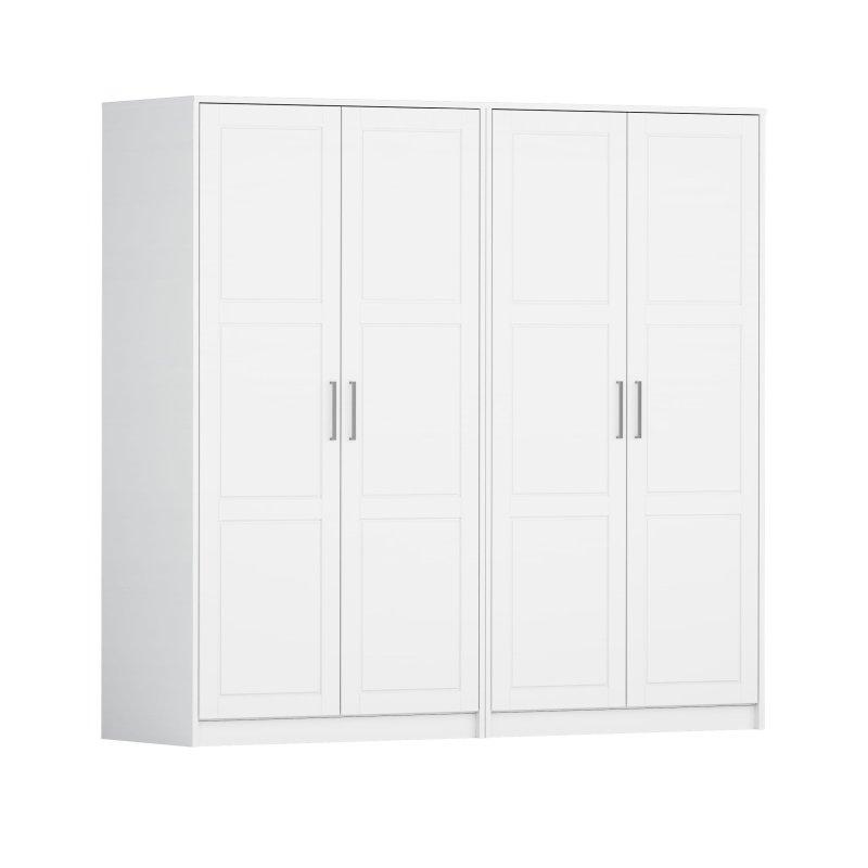 Masif Çam Ahşap Modüler 4 Kapılı Gardırop - 192x183x61 cm - 337018
