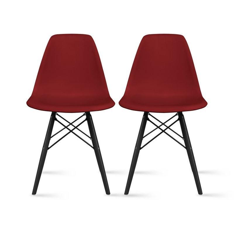 Masif Kayın Ahşap Eiffel Ayaklı Kolsuz Plastik Sandalye 2li Set - 336238