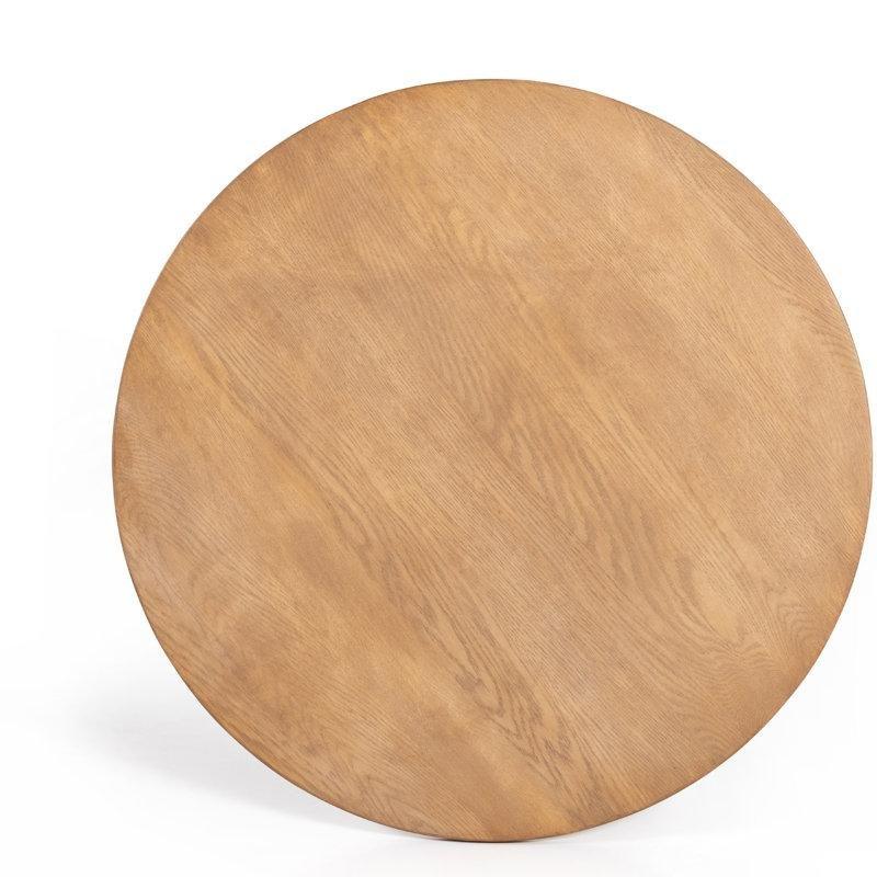 Masif Meşe Tablalı Mermer Ayaklı Yuvarlak Büyüyebilir Bistro Masa - 82 cm - 338798