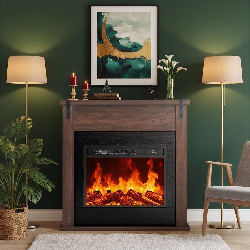 MDF ve Suntalam TV Üniteli Ayarlanabilir Alevli Elektrikli Şömine - 92x92x24 cm - 339154