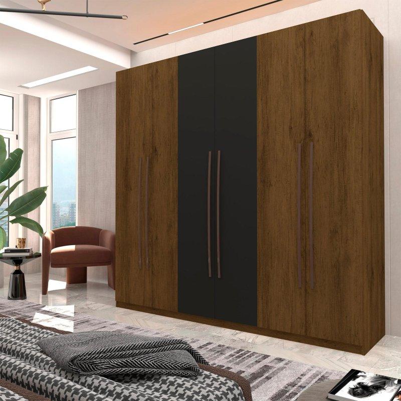 MDF Yavaş Kapanan Kapaklı 6 Kapılı Gardırop - 210x58x207 cm - 337564