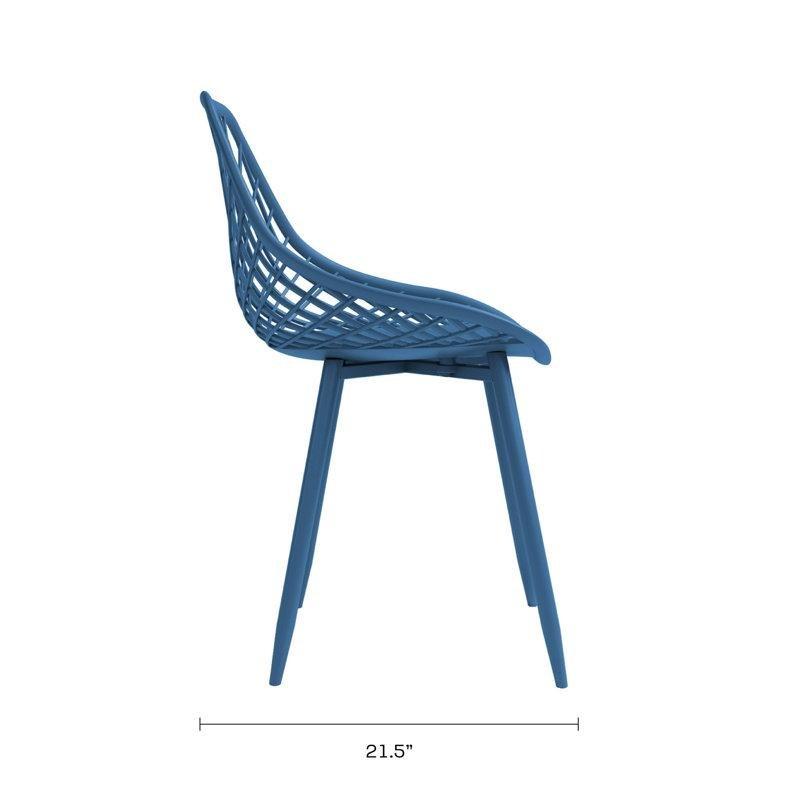 Metal Ayaklı Ergonomik Çapraz Sırtlı 2li Set Plastik Sandalye - 335822