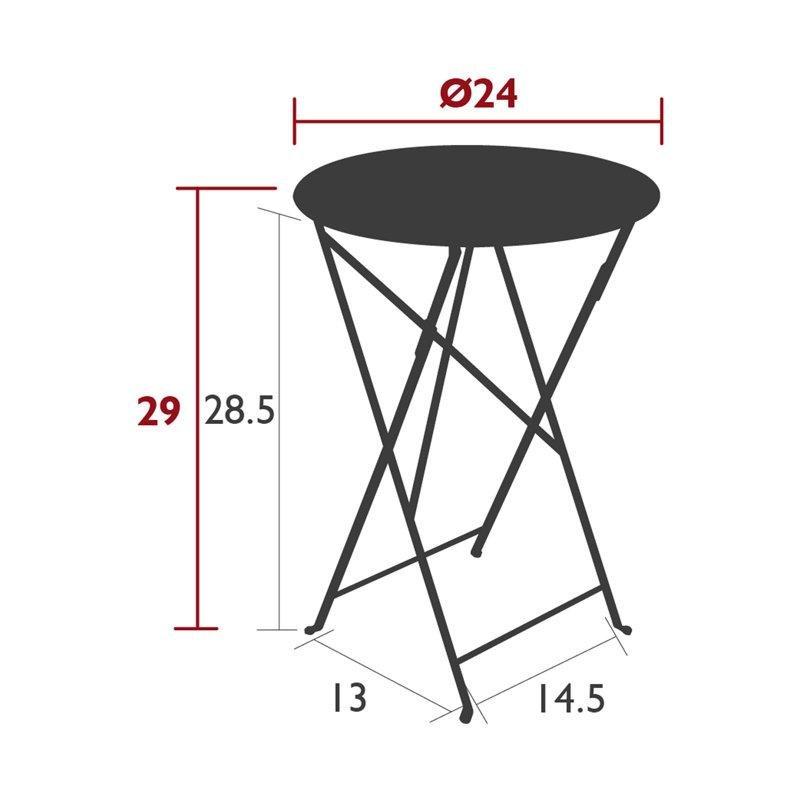 Metal Katlanabilir Şemsiye Delikli Yuvarlak Bistro Masa - 61x61 cm - 338367