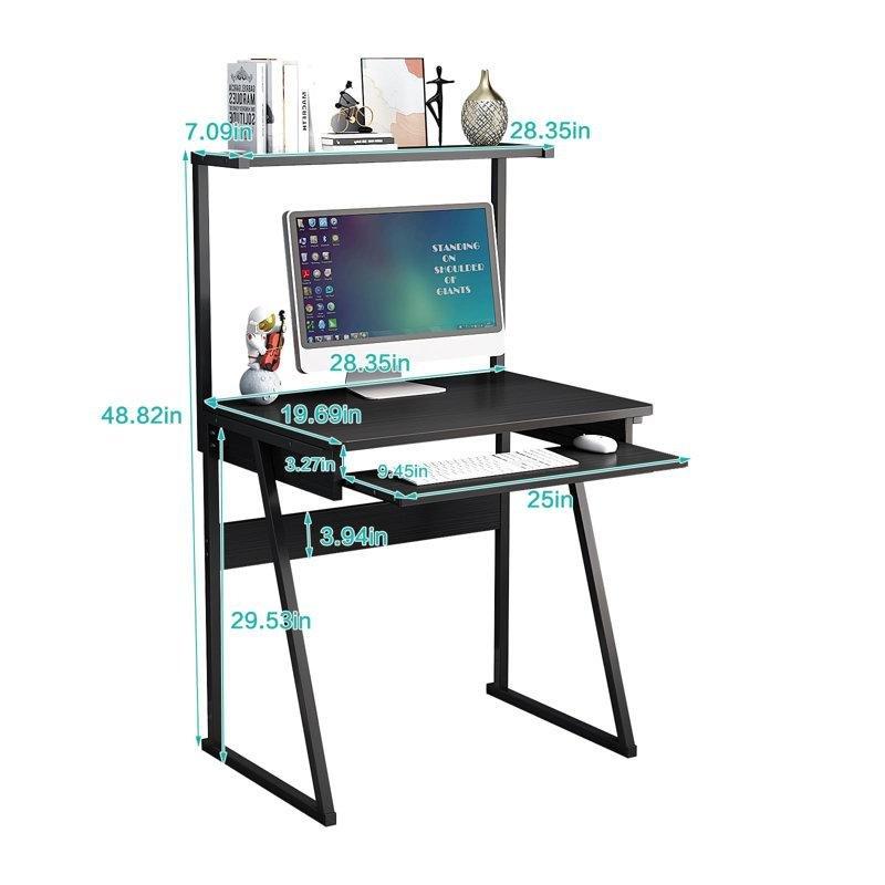Metal Tekerlekli Raflı Klavyelikli Laptop Sehpası - 71 cm - 335918