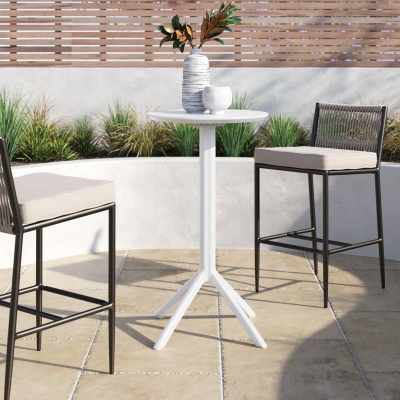Plastik Katlanır Yuvarlak Bistro Masa - 60 cm - 338813