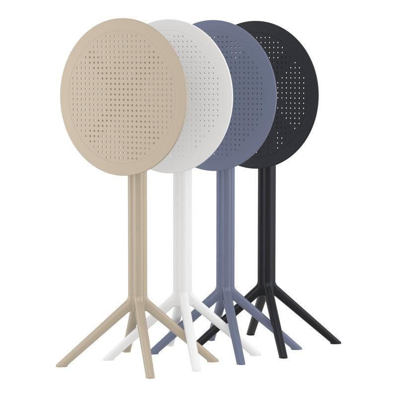 Plastik Katlanır Yuvarlak Bistro Masa - 60 cm - 338813
