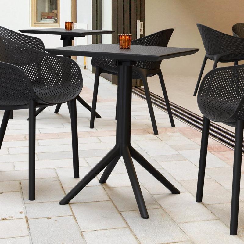 Polipropilen Kare Ayarlanabilir Ayaklı Demonte Bistro Masa - 60x60x75 cm - 338707