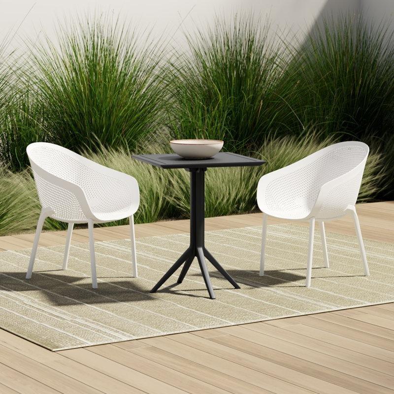 Polipropilen Kare Ayarlanabilir Ayaklı Demonte Bistro Masa - 60x60x75 cm - 338707