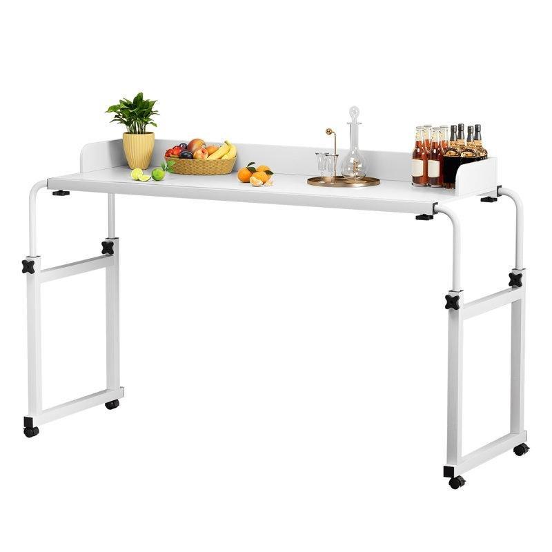Sarı ve Beyaz MDF Tekerlekli Ayarlanabilir Yatak Masası - 210 cm - 336660