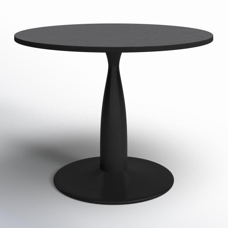 Siyah Çelik Kaideli Yuvarlak Bistro Masa - 89 cm - 338024