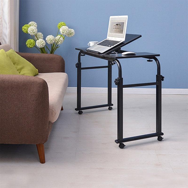 Siyah MDF Ayarlanabilir Tekerlekli Yatak Masası - 120-180 cm - 336453