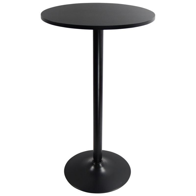 Siyah MDF Metal Ayaklı Yuvarlak Bistro Masa - 60x107 cm - 337879
