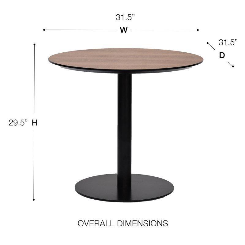 Siyah MDF ve Çelik Kaide Ayaklı Yuvarlak Bistro Masa - 81 cm - 338802