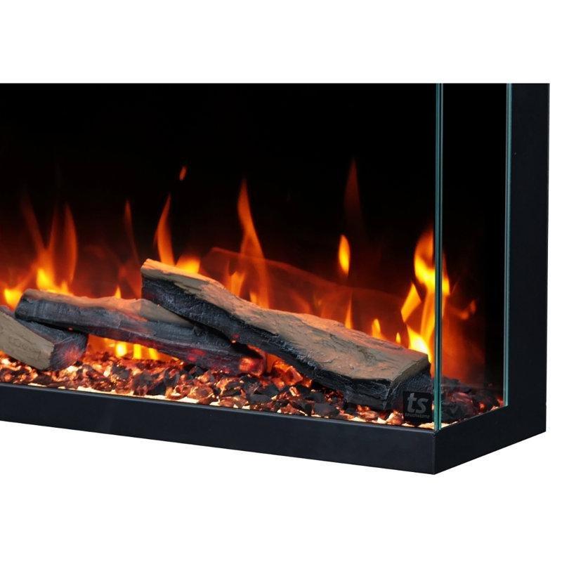 Siyah Metal 3 Taraflı Akıllı Wi-Fi Kontrollü Elektrikli Şömine - 183 cm - 339618