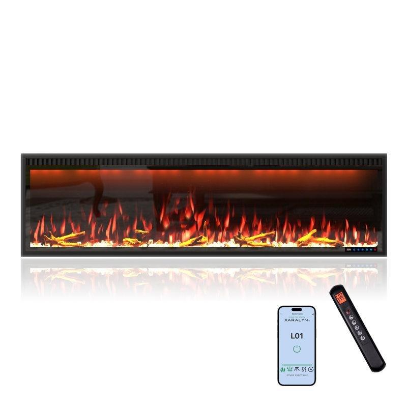 Siyah Metal Akıllı WIFI Kontrollü Duvara MonteGömme Elektrikli Şömine - 153 cm - 339474 Siyah Metal Akıllı WIFI Kontrollü Duvara MonteGömme Elektrikli Şömine - 153 cm - 339474