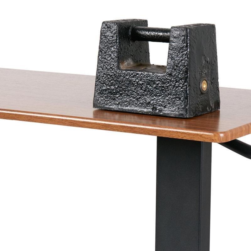 Siyah Metal Ayaklı Meşe Rengi Yüksekliği Ayarlanabilir Tekerlekli Laptop Sehpası - 80x40 cm - 336132