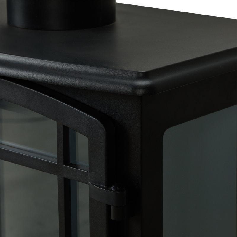 Siyah Metal Bağımsız Kızılötesi Isıtıcılı Elektrikli Şömine - 64 cm - 339858