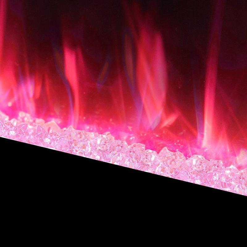 Siyah Metal Gömme ve Duvara Monte Uzaktan Kumandalı Elektrikli Şömine - 153 cm - 339256