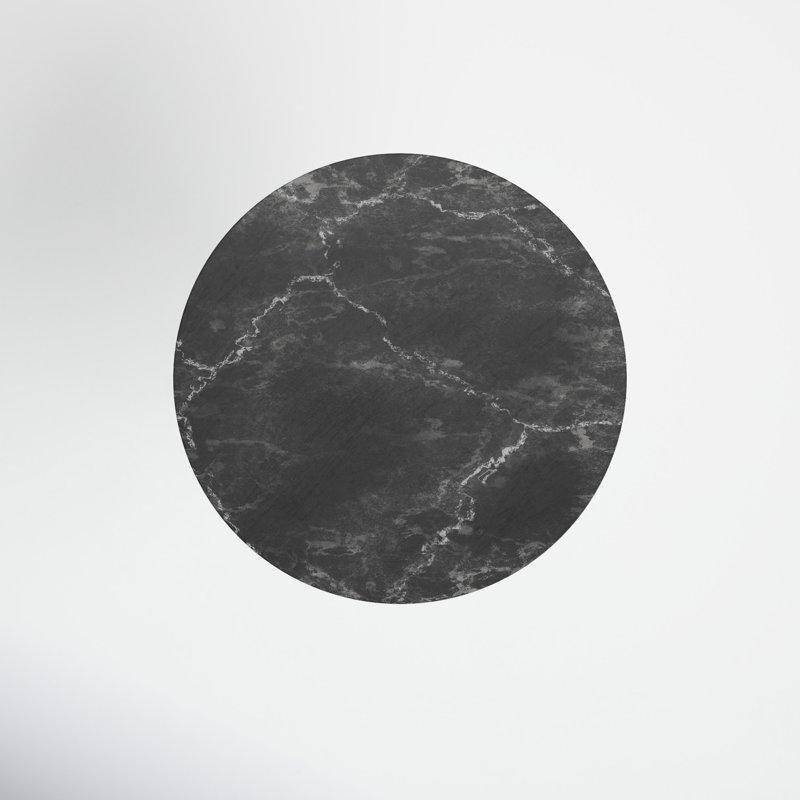 Siyah Metal Mermer Desenli Yuvarlak Bistro Masa - 75 cm - 338627