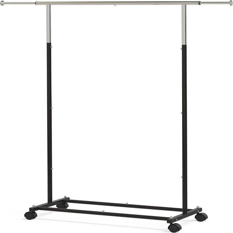 Siyah Metal Tekerlekli Uzayabilen Ayaklı Askılık - 149x78x38 cm - 337274