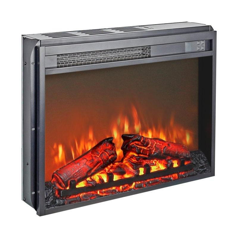 Siyah Metal Uzaktan Kumandalı ve Zamanlayıcılı Ultra İnce Elektrikli Şömine - 49x46 cm - 339215