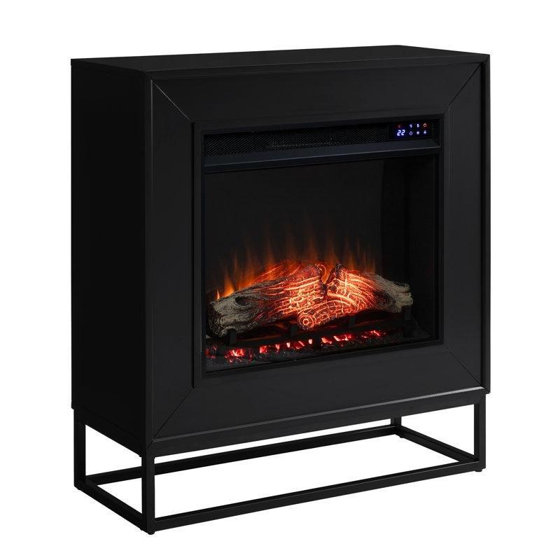 Siyah Metal ve Cam Bağımsız Dokunmatik Ekranlı Elektrikli Şömine - 84 cm - 339940 Siyah Metal ve Cam Bağımsız Dokunmatik Ekranlı Elektrikli Şömine - 84 cm - 339940