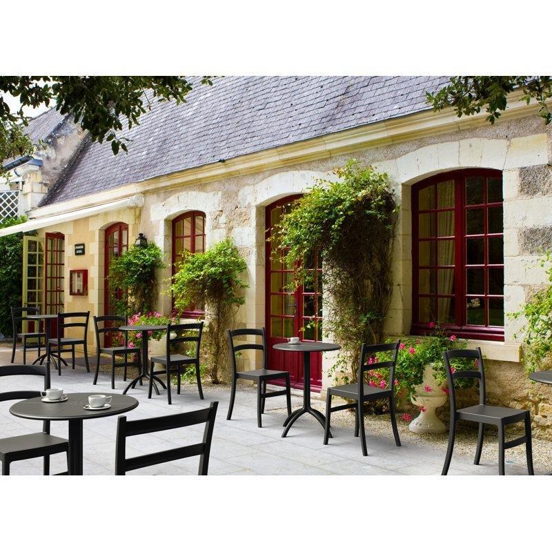 Siyah Plastik Yuvarlak Dış Mekan Bistro Masa - 60 cm - 338659