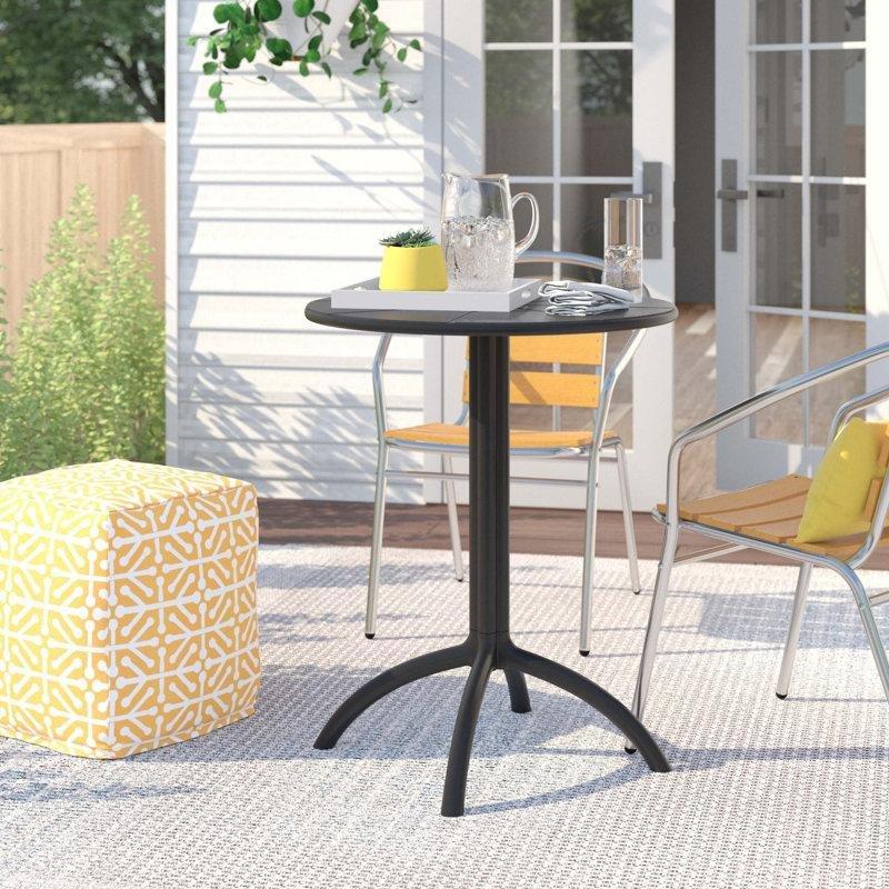 Siyah Plastik Yuvarlak Dış Mekan Bistro Masa - 60 cm - 338659