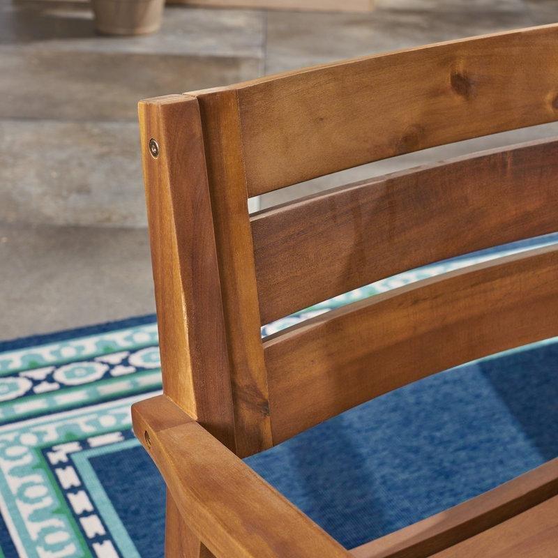 Teak Akasya Ahşap Yuvarlak 2 Kişilik Bistro Masa Takımı - 70 cm - 338308