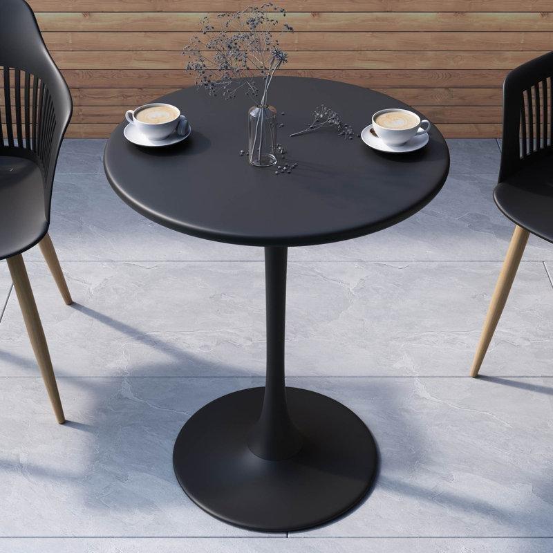 Yuvarlak Çelik İç ve Dış Mekan Uyumlu Bistro Masa - 61x77 cm - 337919