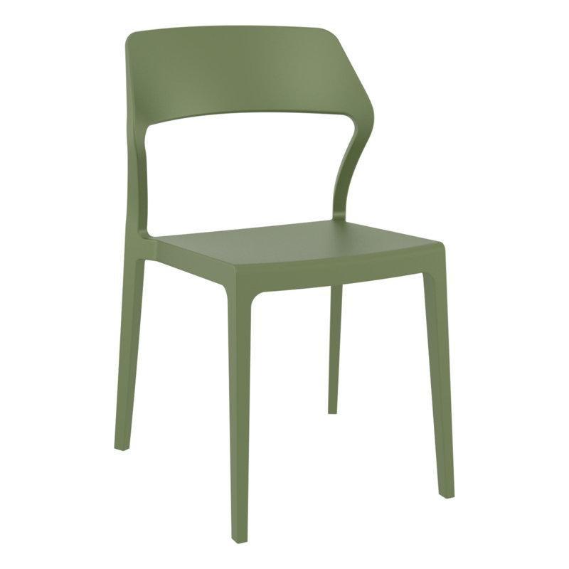 Zeytin Yeşili Reçine Katlanabilir ve İstiflenebilir Bistro Masa Takımı - 60 cm - 338938
